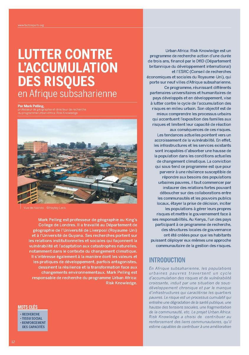 Lutter contre l’accumulation des risques en Afrique subsaharienne