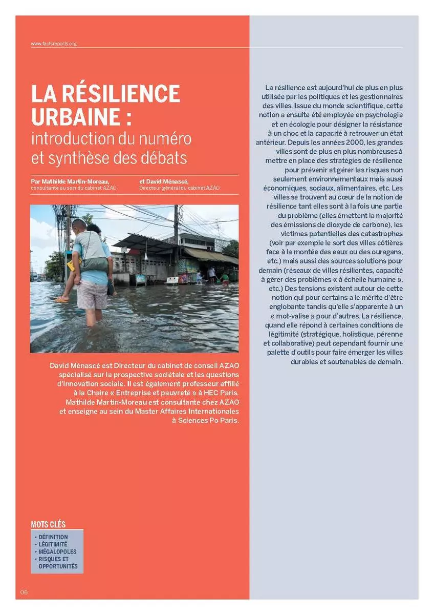 La résilience urbaine : introduction du numéro et synthèse des débats