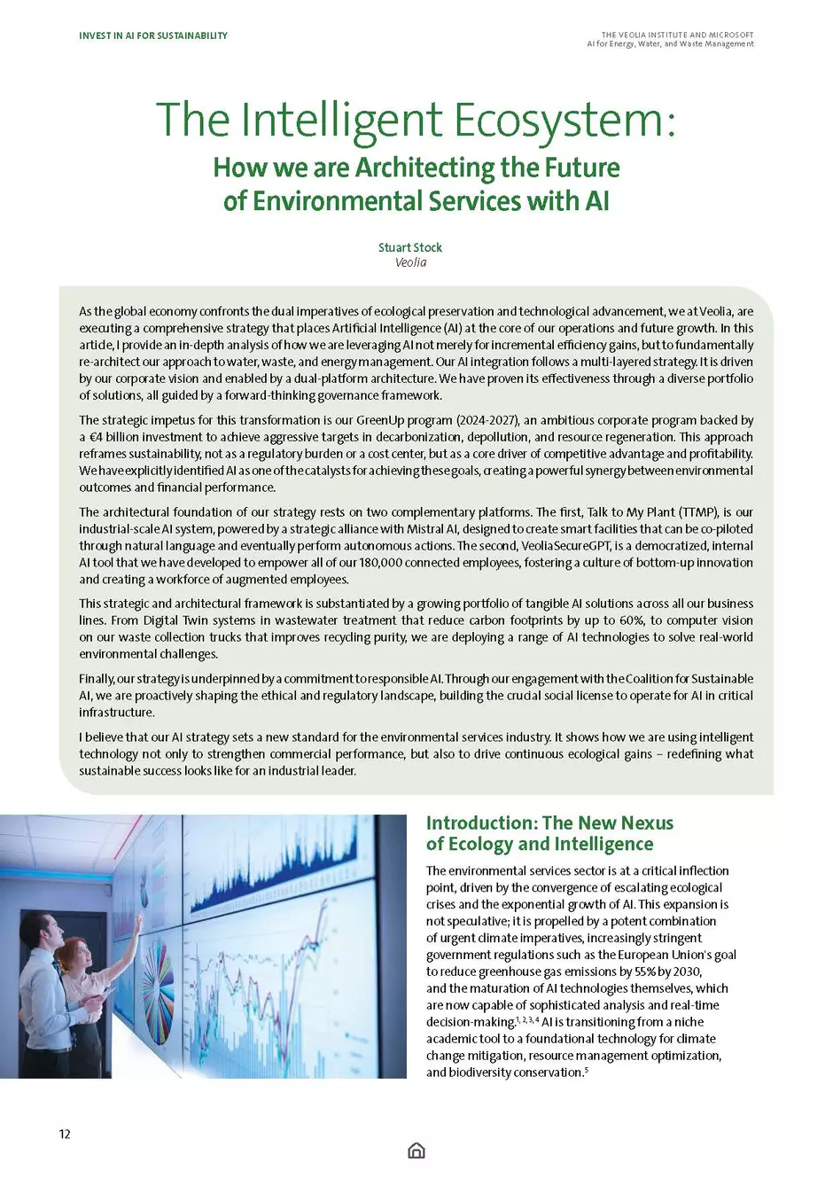 First page of "The Intelligent Ecosystem: How we are Architecting the Future of Environmental Services With AI"