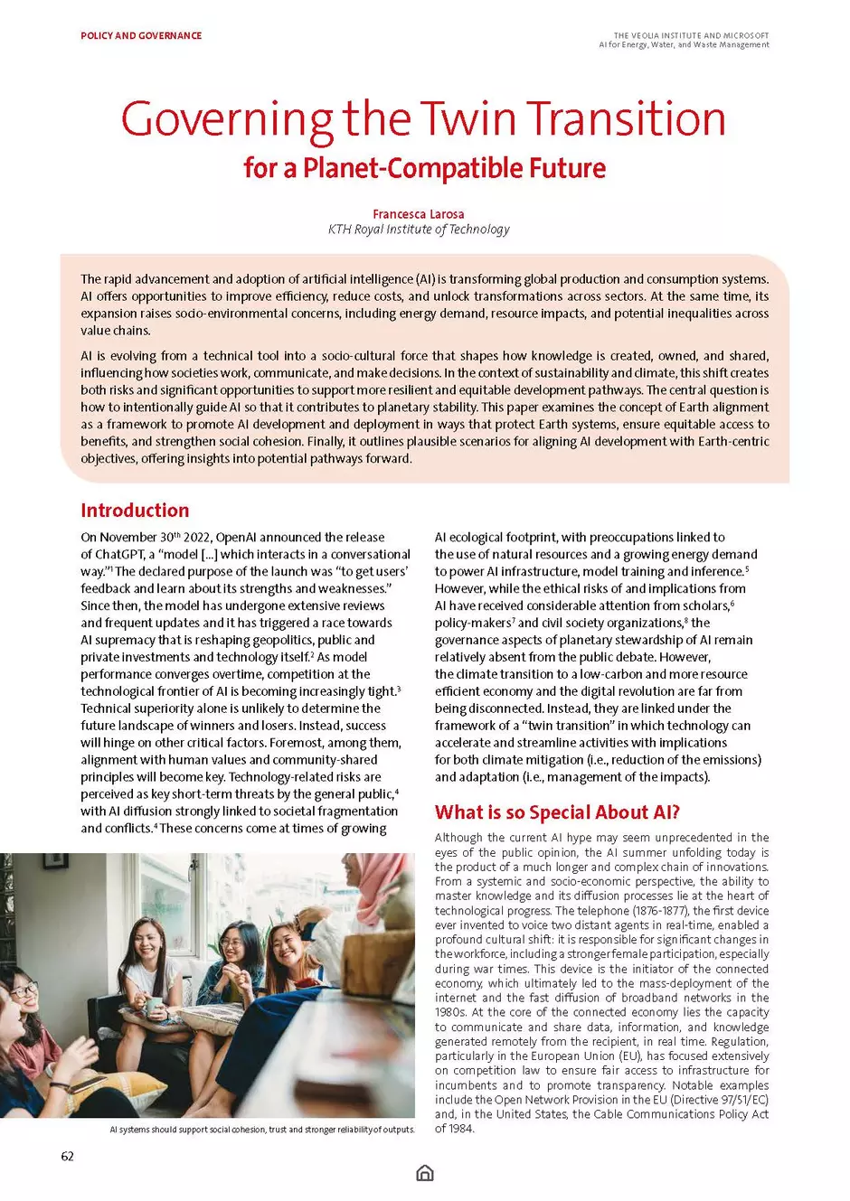 First page of "Governing the Twin Transition for a Planet-Compatible Future"